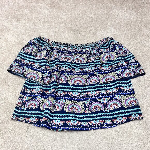 Romeo & Juliet Couture Blouse Multicolored Floral Off Shoulder Women’s Large - Picture 1 of 10